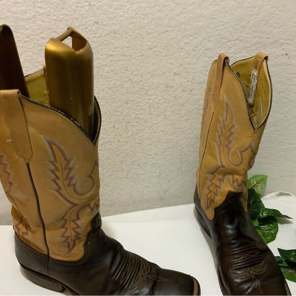 Rio of Mercedes Cowboy western Boots brown tan size 10B - Picture 4 of 15